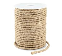KINGLAKE 30m Garden Jute Rope Cord 6mm Hemp Rope String Thick Brown Twine for Craft, Packing, Decoration, Gardening