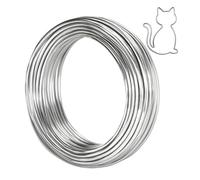 KINGLAKE 3mm Aluminium Craft Wire 15m Silver, Bendable Modelling Metal Wire for Jewellery Making, Sculpting, Bike Models, Bonsai Training, Floral Arranging, Skeletons, Wire Weaving and Crafting