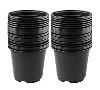KINGLAKE 50Pcs Black Plastic Plant/Flower Pots 15CM Seed Seedling Pots for Succulents Plants Vegetables Cuttings