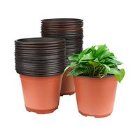 KINGLAKE 50Pcs Plastic Plant Pots 15 cm Nursery Seedlings Pots Seed Starting Pots Flower Plant Container
