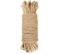 KINGLAKE 6 mm Thick Garden Jute Rope String Natural 20m Strong Hemp Rope Cord Art Craft Twine For Gift Packing Garden Bundling