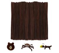 KINGLAKE Dark Brown Pipe Cleaners for Craft, 200pcs Chenille Long Christmas Craft Pipe Cleaners, 30cm x 6mm Chenille Stems Pipe Cleaners for DIY Crafting Reindeer Halloween Xmas Tree Decorations