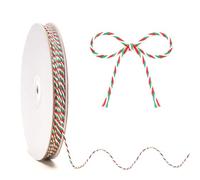 KINGLAKE Green Red and White String, 2mm × 100m Christmas String for Gift Wrapping, Butchers Bakers Twine Cotton String for Crafts, Xmas Presents, Festive Decoration, Cooking Meat