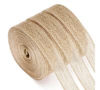 KINGLAKE Hessian Ribbon Roll, 30m Burlap Jute Ribbon for Gift Wrapping, Crafting, Florist, Presents Packing, Rustic Wedding & Christmas Decorations