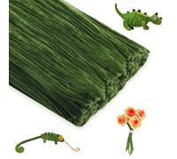 KINGLAKE Sage Green Pipe Cleaners for Craft, 100pcs Chenille Long Christmas Craft Pipe Cleaners, 30cm x 6mm Chenille Stems Pipe Cleaners for DIY Crafting Halloween Xmas Tree Decorations