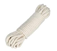 KINGLAKE Soft Cotton Rope 8mm, 20m Macrame Cord Twisted Thick String Decorative Rope for Crafts, Washing Line, Wall Hanging, Plant Hanger, Gardening, Decoration, Repairing Cat Scratching Post (Beige)
