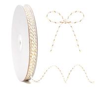 KINGLAKE White Cotton String with Gold Twine, 2mm 100m Christmas String for Gift Wrapping, Glitter Metallic Bakers Twine for Crafts Xmas Decoration Hanging Baubles