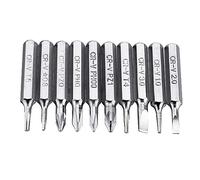 KingLan 10Pcs 4Mm Cr-V Screwdriver Bit Set Phillips Slotted Torx Batch Head Bit Mobile Phone Repair Tool