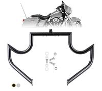 Kinglemc Crash Bar Engine Guard Highway Bar for Harley Davidson Touring Road Glide Road King Street Glide Electra Glide CVO and Trike Models 09-23 (Mustache Black)