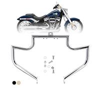 Kinglemc Crash Bar Engine Guard Highway Freeway Bar for Harley Davidson Softail FL Deluxe Fat Boy Slim Heritage Springer Classic Cross Bones 2000-2017 (Silver)