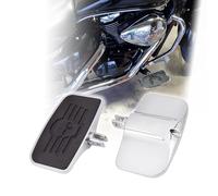 Kinglemc Front Rear Rider Passenger Floorboard FootPeg for Honda, Suzuki, Triumph,CAN-AM, Gold Wing (Skull 7.9 * 4.5", Silver)