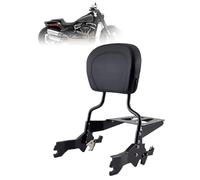 Kinglemc Holdfast Sissy Bar Passenger Backrest for Harley Davidson Fat Bob 114 FXFB and FXFBS Models 2018-2023 (Matte Black)