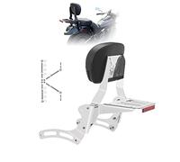 Kinglemc Powersports Sissy Bar with Backrest Luggage Rack for Kawasaki Vulcan VN 900 2000 Classic Custom 09-21 (Silver)