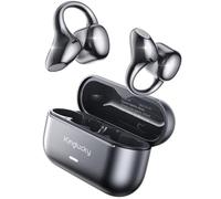 Kinglucky AirClip Open-Ear Headphones Comfortable & Secure, Immersive Sound, 50H Battery, Bluetooth 5.4 Wireless Clip-On Earbuds, Lightweight & Glasses Clip on Ear Buds for Commute All-Day Wear Black