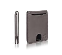 Kingly Cash Pocket Wallet for Men | Men's Wallet with RFID Blocking | Slim Front Pocket Wallet with Card Holder | Genuine Leather Wallet for Men | Minimalist Design | Holds 1-15 Cards & Cash, Ash