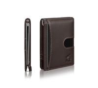 Kingly Men's Cash Clip Wallet | Leather Minimalist RFID Blocking Front Pocket Wallet | Holds 12 Cards & 15 Bills | Slim Bifold Wallet with Pull Tab