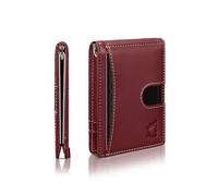 Kingly Mens Cash Clip Wallet Leather | Minimalist Wallet for Men RFID Blocking | Front Pocket Wallet Holds 12 Cards | Leather Wallet with Money Clip for Men | Slim Bifold Wallet for Men w/Pull Tab,