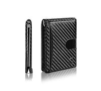 Kingly Mens Cash Clip Wallet Leather | Minimalist Wallet for Men RFID Blocking | Front Pocket Wallet Holds 12 Cards | Leather Wallet with Money Clip for Men | Slim Bifold Wallet for Men w/Pull Tab,