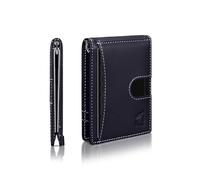 Kingly Mens Cash Clip Wallet Leather | Minimalist Wallet for Men RFID Blocking | Front Pocket Wallet Holds 12 Cards | Leather Wallet with Money Clip for Men | Slim Bifold Wallet for Men w/Pull Tab,