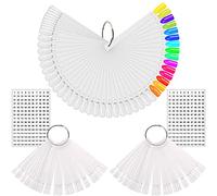 KINGMAS 150 Pcs Nail Swatches Sticks with Ring, Clear Nail Art Color Display False Nail Tips Polish Practice Sticks (1~150 Number Posted)