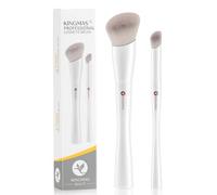 KINGMAS Angled Foundation Brush Mini Concealer Brush, Kabuki Under Eye Contour Makeup Brush for Liquid, Blending, Cream, Powder, Blush Buffing Stippling Face Makeup Tools White (170/370)