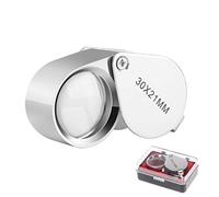 KINGMAS Pocket Jewelry Loupe 30x 21mm Jewelers Loop Eye Magnifying Glass Foldable Magnifier