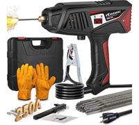 KingMiKi - 110V Welding Machine, 20-250A Hand Welding Gun, 20 Pieces Digital Display, Welding Rods Included, 1/16-1/8" Hand Welding Gun, 2
