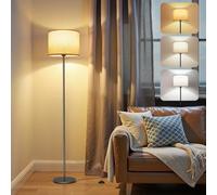 KingMile Floor Lamps for Living Room, 62" Tall Standing Lamp with Beige Lampshade, 3 Color Temperatures, Foot Switch, Modern Floor Lamps for Bedroom, Living Room, Office,Home Decoration(Bulb Included)