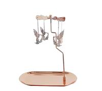 kingnero Carousel Candle Rotary Candle Holder Spinning Candleholder Windmill Rotating Tealight Candlestick for Home Decoration (Oval Tray Hummingbird)