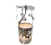 Kingnero Carousel Candle Rotating Rotary Candle Holder Spinning Tea Light Candlestick for Christmas (Meteor)