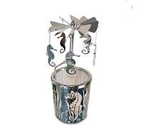 kingnero Hippocampal Carousel Candle Windmill Rotating Rotary Candle Holder Spinning Tea Light Candlestick for home Decor Gift