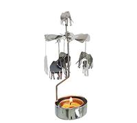 kingnero Rotary Candle Holder Spinning Candleholder Tea Light Candle Powered Carousel Small Gift (Elephant)