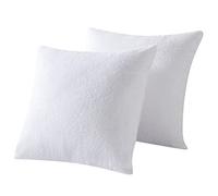 Kingnex 2 Pack Feather Proof Pillow Protectors 28x28 for Euro Square Pillow Bamboo Viscose Terry Waterproof Pillow Covers 28 x 28