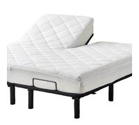 Kingnex Split Top King Mattress Topper for Adjustable Bed with Upper Flex Fluffy Matress Cover Quilted Fitted Mattress Pad with Elastic Pocket 32-34 Split from Head