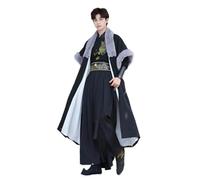 KINGNIUGUO Mens Hanfu Cloak Coat Han Dynasty Costumes Ancient Chinese Traditional Cosplay Dress Asian Warm Overcoat