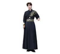 KINGNIUGUO Mens Hanfu Dress Chinese Traditional Ancient Martial Arts Stage Performance Costume Han Dynasty Embroidered Cosplay Outfit
