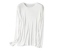 KINGNIUGUO Mens Silk Long Johns Mulberry Silk Base Layer Pajama Lightweight Thermal Underwear Top