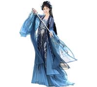 KINGNIUGUO Womens Hanfu Dress Chinese Tang Dynasty Embroidered Hezi Skirt Traditional Ancient Han Costume Fairy Skirt