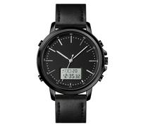 KINGNUOS Men's Digital Multifunction Sports Watch LED Electronic Analog Quartz Dual Time Band Outdoor Waterproof Simple Design Wrist Watch Black and White Fashion Black and White