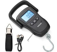 KINGON Rechargeable Luggage Scale, Digital Portable Bag Scale for Travel, Suitcase Weight Scale with Strap & Comfortable Handle, 110lb/50kg Capacity