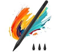 Kingone Pen for Apple iPad 2018-2025, 2X Fast Charge, Compatible with iPad 11/10/9/8/7/6, Pro M4/12.9/11/13", Air 3/4/5/M2/M3, mini 7/6/5, with Magnetic Adhesion, Palm Rejection & Tilt, Black
