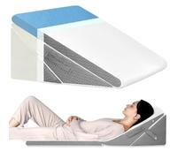 KingPavonini Bed Wedge Pillow for Sleeping, Adjustable 7.5, 9, 11 & 12 Inch, Memory Foam Triangle Wedge Cushion Post Surgery for Legs, Back and Knee Support, Acid Reflux, Gerd, Snoring and Heartburn