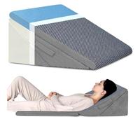 KingPavonini Bed Wedge Pillow for Sleeping, Adjustable 7.5, 9, 11 & 12 Inch, Memory Foam Triangle Wedge Cushion Post Surgery for Legs, Back and Knee Support, Acid Reflux, Gerd, Snoring and Heartburn