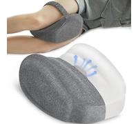 KingPavonini Cooling Knee Pillow for Side Sleepers Hip Pain, Memory Foam Leg Pillow for Side Sleeping with Strap, Ergonomic Hip Pillow for Spine Aligning, Back/Knee Pain, Sciatica, Pregnancy Grey