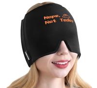 KingPavonini Migraine Relief Cap, Soothing Headache Relief Cap for Long-Lasting Cooling, Hot and Cold Therapy, Odorless Gel Migraine Cap for Tension, Stress, Hangover, Sinus & Puffy Eyes Black