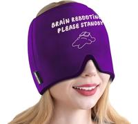 KingPavonini Migraine Relief Cap, Soothing Headache Relief Cap for Long-Lasting Cooling, Hot and Cold Therapy, Odorless Gel Migraine Cap for Tension, Stress, Hangover, Sinus & Puffy Eyes Purple