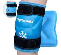 KingPavonini XXL Around Entire Knee Ice Pack Wrap After Surgery, Reusable Gel Large Ice Pack for Knee Injuries, Pain Relief, Swelling, Knee Surgery, Sports Injuries, 1 Pack Sky Blue