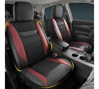 kingphenix 2 Pack Front Memory Foam Leather Car Seat Covers, Breathable 4D Mesh, Easy Install Automotive Seat Protectors, Airbag Compatible, Universal Fit for Cars, Trucks, Vans, SUV - Red