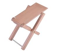 KingPoint Solid Beech Wood Guitar Footstool 4 Adjusatble Height Levels（Natural Wood）