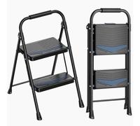 KINGRACK 2 Step Ladder with Wide Anti-Slip Pedals & Handrail